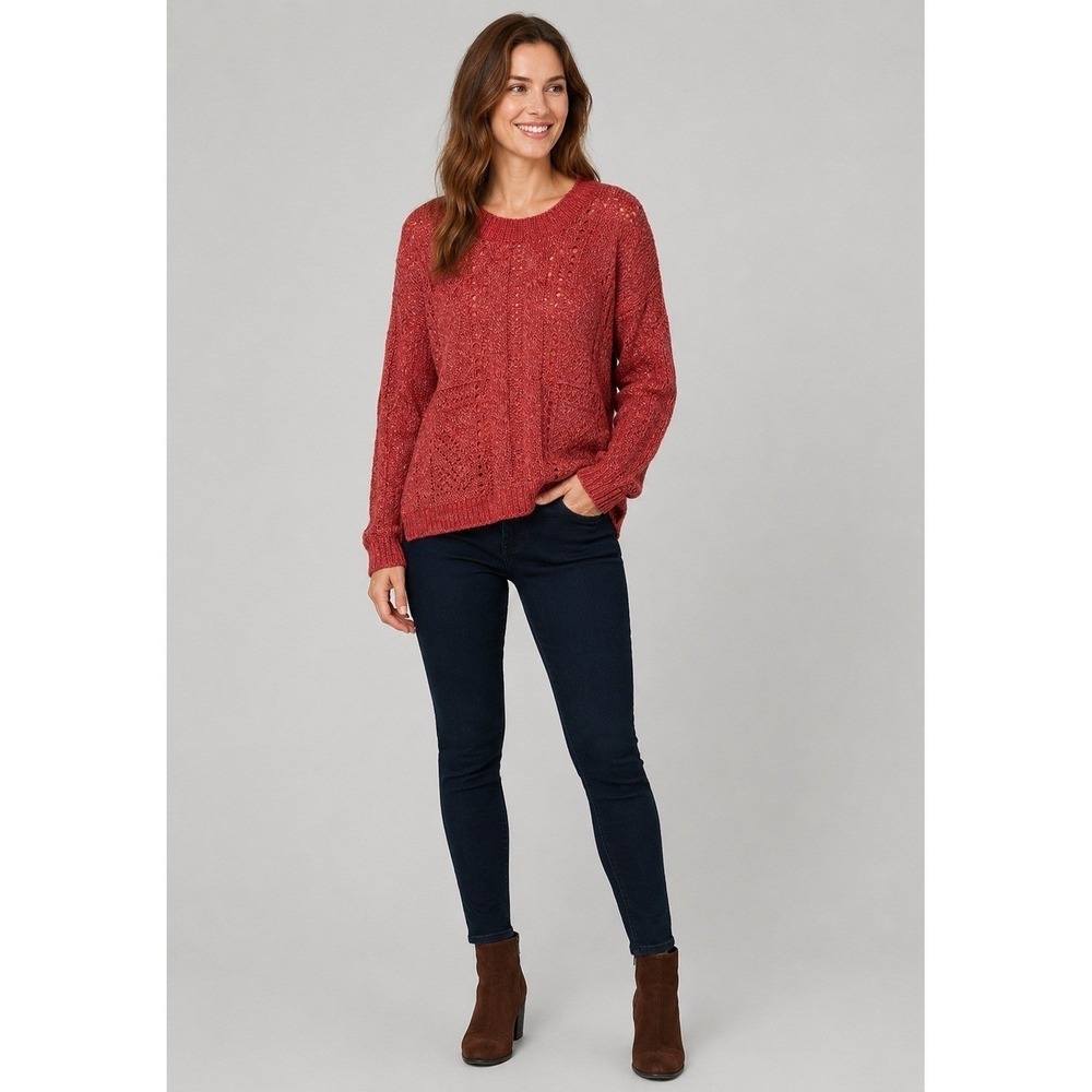 Anthropologie Pilcro Jasmine Chunky Cable Knit Sweater Small Pink Cotton Blend